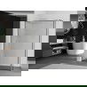 Mexen Kioto Walk-in dušo siena 150 x 40 cm, juodos raštas, balta - 800-150-212-20-70-040