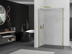 Mexen Kioto walk-in dušo siena 110 x 30 cm, skaidrus, auksinis - 800-110-212-50-00-030