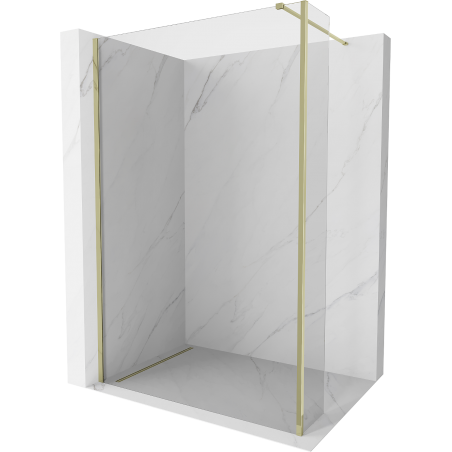 Mexen Kioto Walk-in dušo siena 135 x 30 cm, skaidri, auksinė - 800-135-212-50-00-030