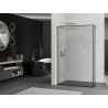 Mexen Kioto Dušo siena Walk-in 160 x 40 cm, juodas rėmelis, auksinis - 800-160-212-50-70-040