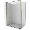 Mexen Kioto duso siena Walk-in 150 x 40 cm, juodas raštas, auksinė - 800-150-212-50-70-040