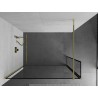 Mexen Kioto Dušo siena Walk-in 160 x 40 cm, juodas rėmelis, auksinis - 800-160-212-50-70-040