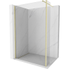 Mexen Kioto Walk-in dušo siena 100 x 40 cm, skaidri, šlifuota auksinė - 800-100-212-55-00-040
