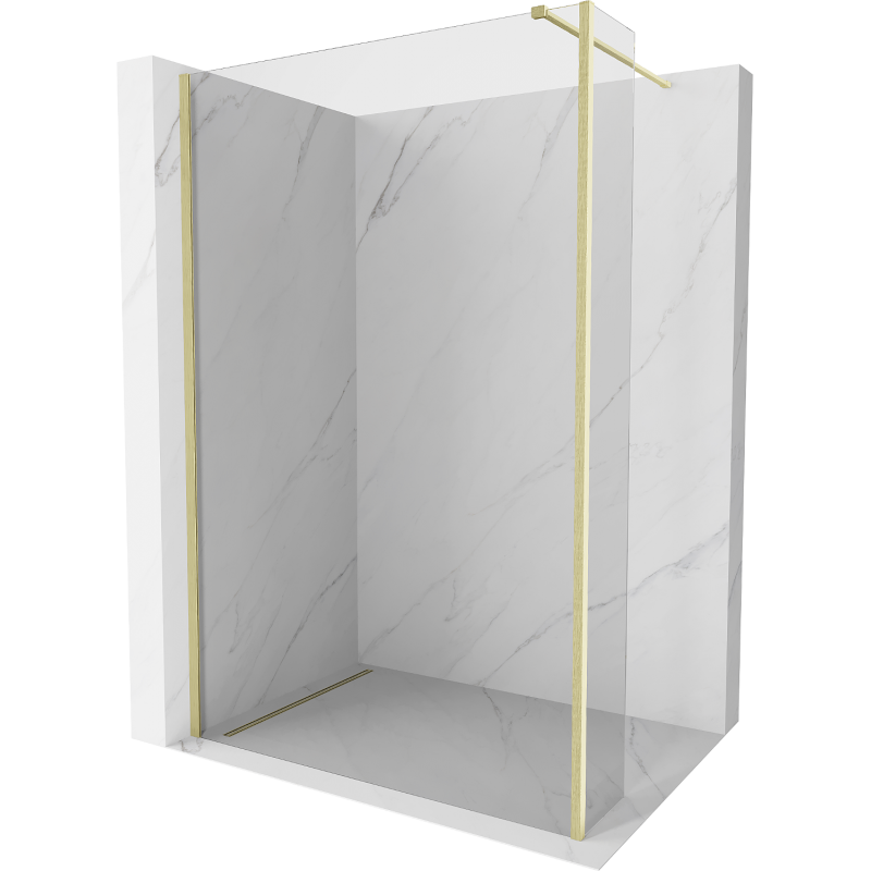 Mexen Kioto Walk-in dušo siena 180 x 40 cm, skaidri, šlifuota auksinė - 800-180-212-55-00-040