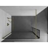 Mexen Kioto walk-in dušo sienelė 100 x 30 cm, juodas raštas, matinė auksinė - 800-100-212-55-70-030