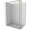Mexen Kioto dušo siena Walk-in 110 x 40 cm, juodos raštas, auksinė šukos - 800-110-212-55-70-040