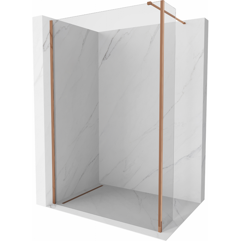 Mexen Kioto dušo siena Walk-in 155 x 30 cm, skaidrus, rožinė auksinė - 800-155-212-60-00-030
