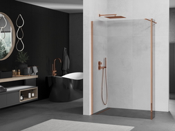 Mexen Kioto Walk-in dušo sienelė 95 x 40 cm, skaidri, rožinė auksinė - 800-095-212-60-00-040