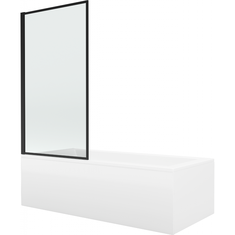 Mexen Cubik stačiakampė vonia 150 x 70 cm su apdaila ir vieno skydo sienelė 70 cm, juodas fiksuotas raštas - 550315070X93070070?