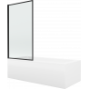 Mexen Cubik stačiakampė vonia 150 x 70 cm su apdaila ir vieno skydo sienelė 70 cm, juodas fiksuotas raštas - 550315070X93070070?
