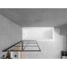 Mexen Cubik stačiakampė vonia 150 x 70 cm su apsauga ir vienos duries širma 80 cm, juodas raštas fix - 550315070X9308007077