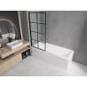 Mexen Cubik stačiakampė vonia 150 x 70 cm su apsauga ir vienos duries širma 80 cm, juodas raštas fix - 550315070X9308007077