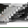 Mexen Kioto Walk-in dušo sienelė 100 x 30 cm, juodas raštas, gun gray šlifuota - 800-100-212-66-70-030