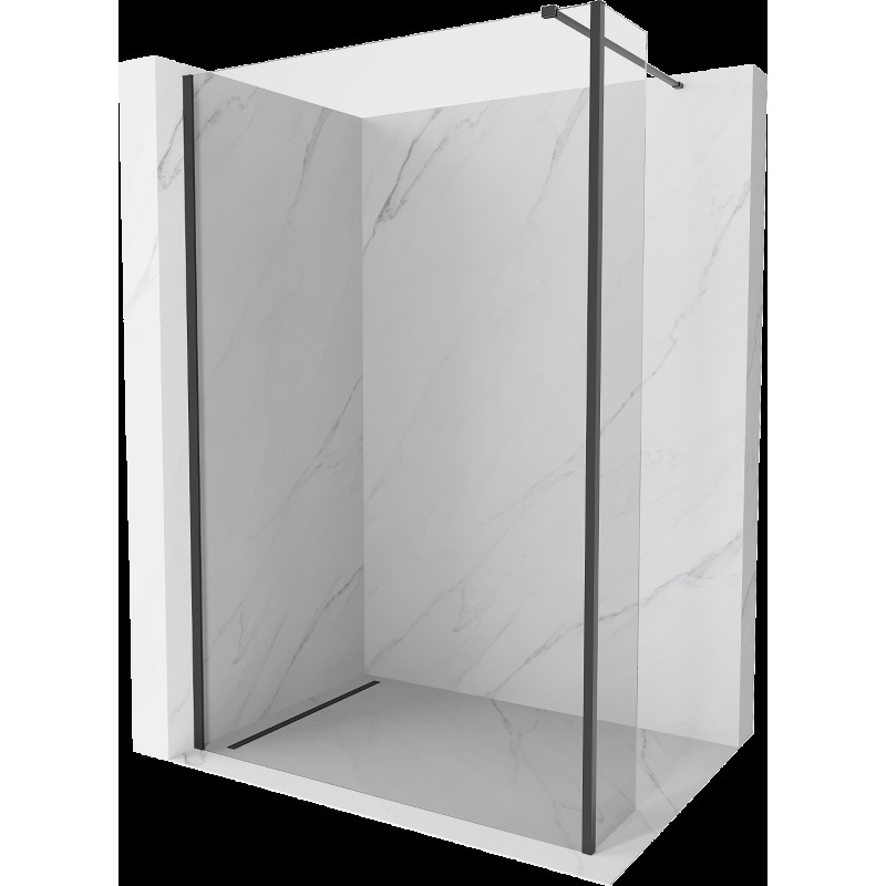 Mexen Kioto Walk-in dušo siena 105 x 30 cm, skaidri, juoda - 800-105-212-70-00-030