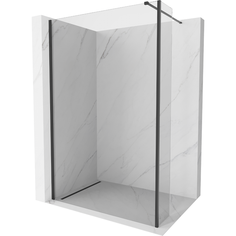 Mexen Kioto Walk-in dušo siena 120 x 40 cm, skaidri, juoda - 800-120-212-70-00-040