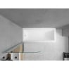 Mexen Cubik stačiakampė vonia 160 x 70 cm su apdaila ir vieno sparno pertvara 75 cm, permatoma, chromas - 550316070X9007510100