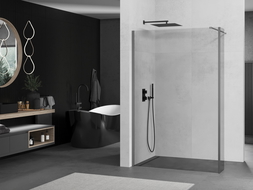 Mexen Kioto prausimosi užtvara Walk-in 120 x 30 cm, skaidri, gun metal - 800-120-212-95-00-030