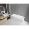 Mexen Cubik stačiakampė vonia 160 x 70 cm su apdaila ir 3-sparčių 120 cm paravanu, skaidrus, chromas - 550316070X9012030100