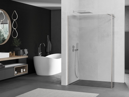 Mexen Kioto dušo siena Walk-in 100 x 40 cm, skaidri, šlifuota nikelis - 800-100-212-97-00-040