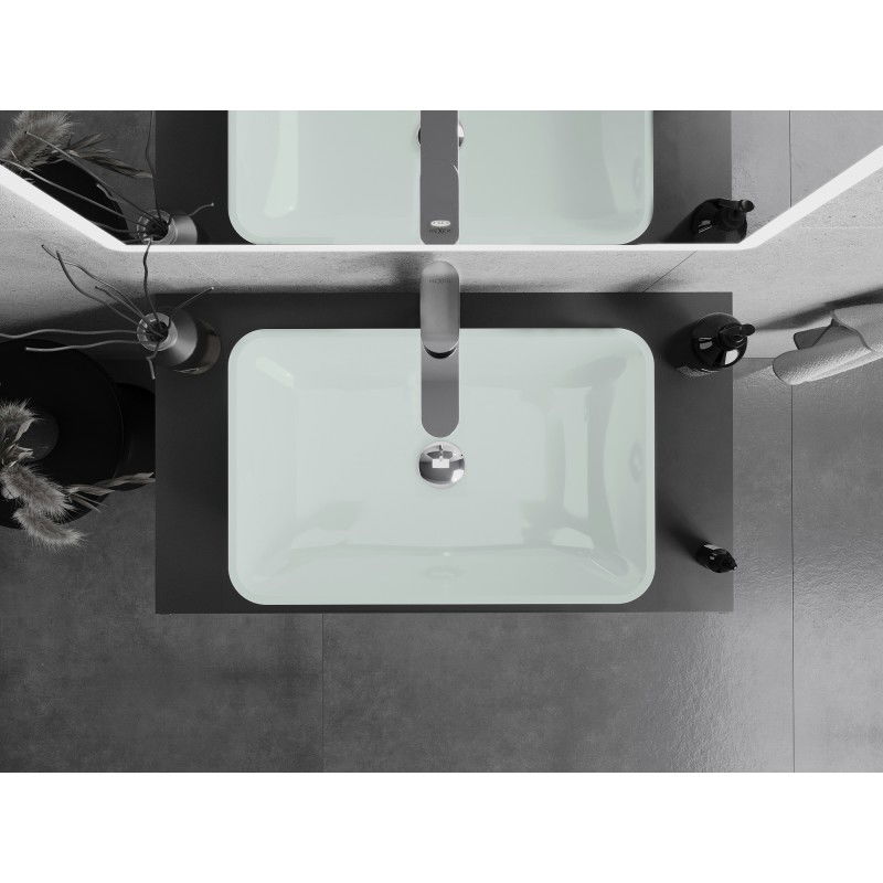 Mexen Megan stiklo stalviršio kriauklė 56 x 36 cm, balta - 24135630