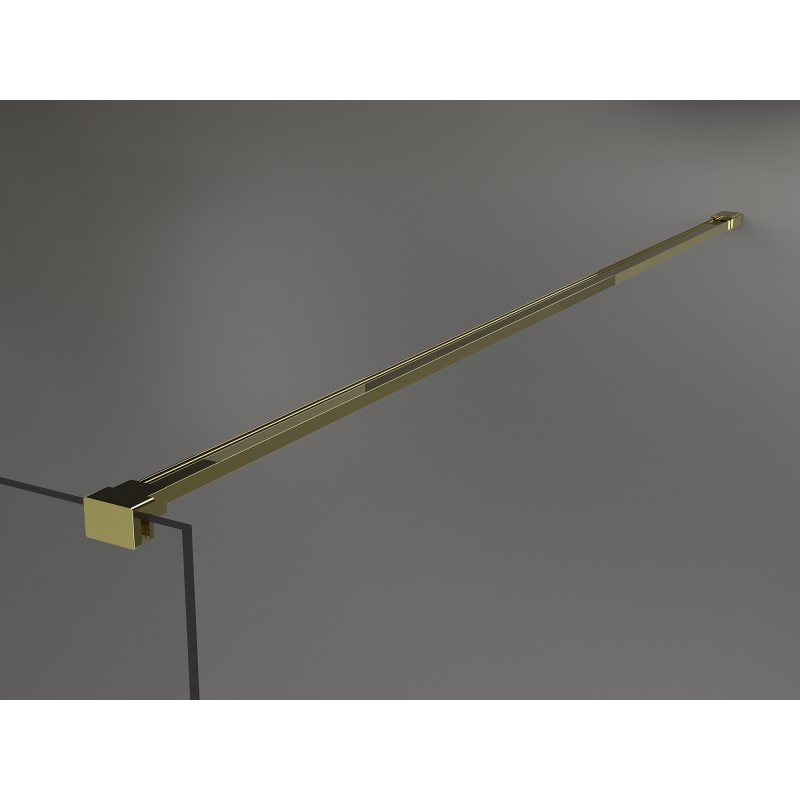 Mexen Kioto laisvai stovinti dušo pertvara 110 x 200 cm, balta banga 8 mm, auksinė - 800-110-002-50-97