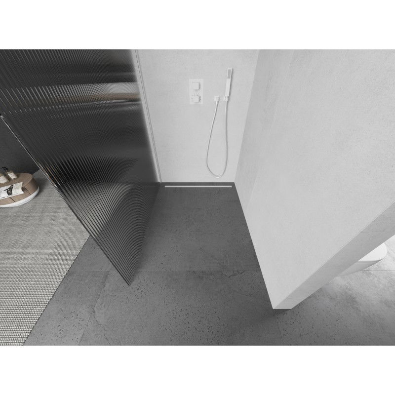 Mexen Kioto L dušo sienelė Walk-in 70 x 200 cm, juostelės, balta - 800-070-103-20-09