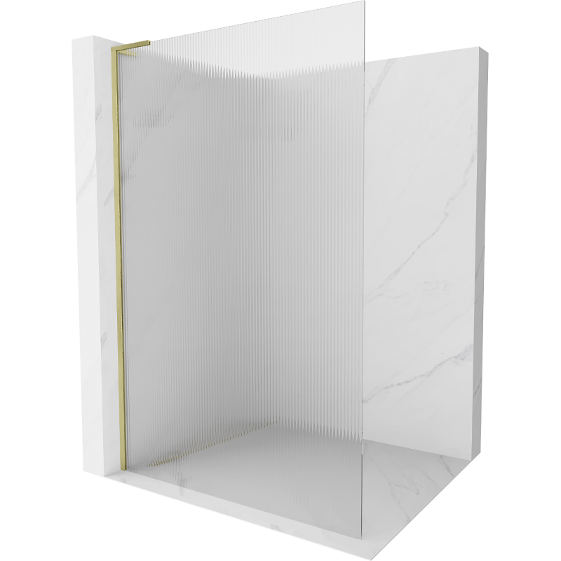 Mexen Kioto L dušo sienelė Walk-in 100 x 200 cm, dryžuota, aukso šlifuota - 800-100-103-55-09