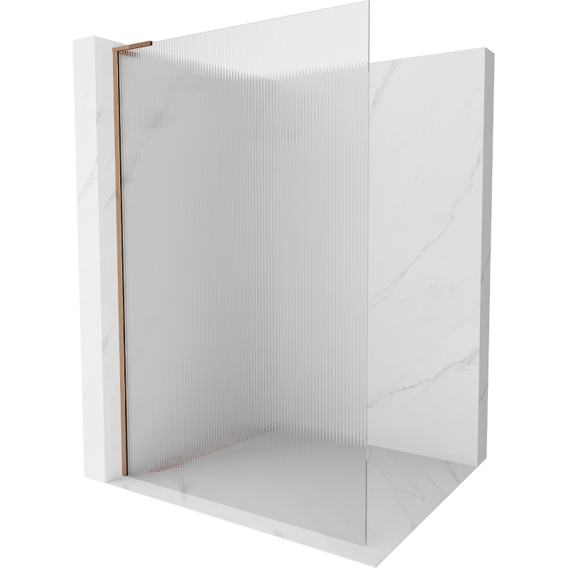 Mexen Kioto L dušo siena Walk-in 90 x 200 cm, skaidrus, rožinis auksas - 800-090-103-60-09