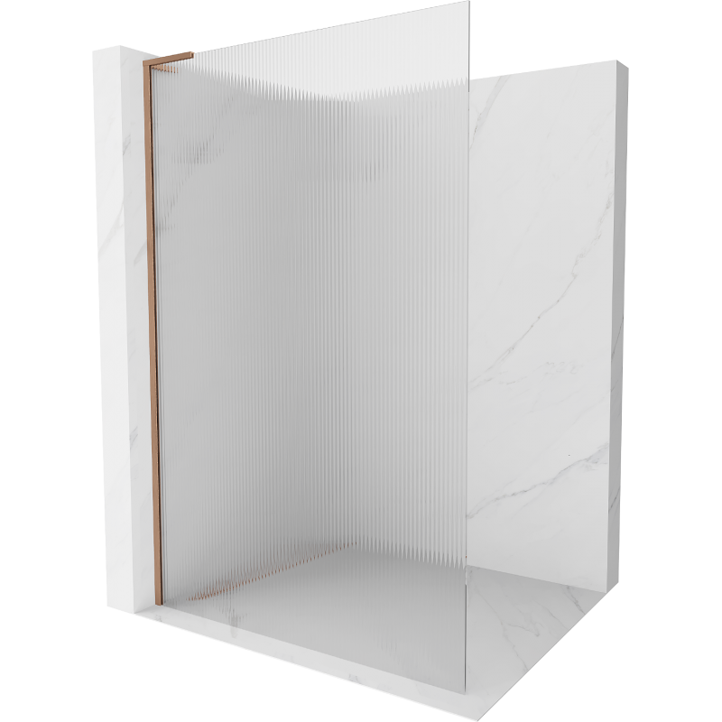 Mexen Kioto L dušo sienelė Walk-in 80 x 200 cm, dryžuota, šlifuotas varis - 800-080-103-65-09