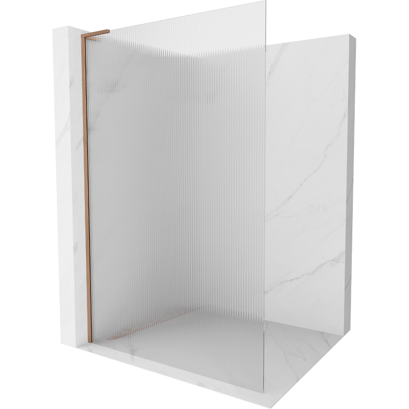Mexen Kioto L dušo siena Walk-in 110 x 200 cm, dryželiai, šlifuotas varis - 800-110-103-65-09