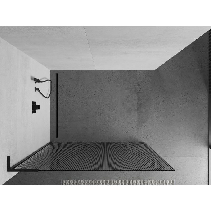 Mexen Kioto L dušo siena Walk-in 100 x 200 cm, dryžuota, juoda - 800-100-103-70-09