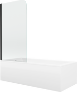Mexen Cubik stačiakampė vonia 170 x 70 cm su apdaila ir vienos dalies 70 cm širma, permatoma, juoda - 550317070X9007017000