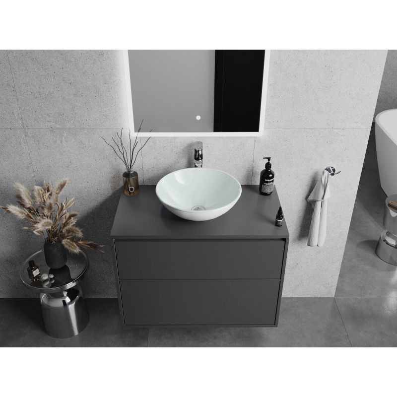 Mexen Mira stiklinis praustuvas ant stalviršio 42 x 42 cm, baltas - 24124230