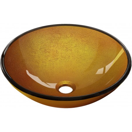 Mexen Mira stiklinis pastatomasis praustuvas 42 x 42 cm, auksinis - 24124250