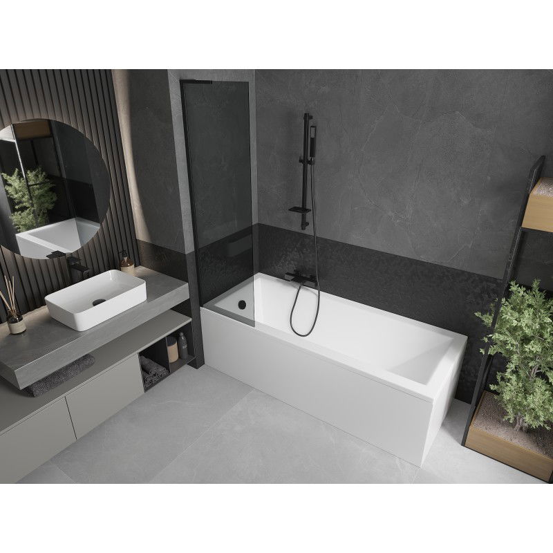 Mexen Next L vonios pertvara, vieno durys, 50 x 150 cm, grafitas, juoda - 895-050-000-03-40-70