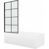 Mexen Cubik stačiakampė vonia 170 x 70 cm su apdaila ir vienos durų ekranu 70 cm, juodas raštas fix - 550317070X9307007077