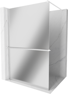 Mexen Kioto+ dušas siena su Walk-in lentyna 90 x 200 cm, veidrodinis, baltas - 800-090-121-20-50