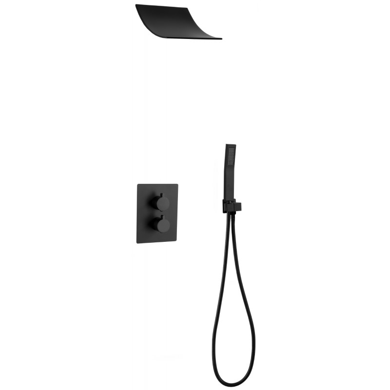 Mexen Salto juodasis paslėptas dušo komplektas - 7604-02-70