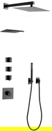 Mexen Boka paslėptas dušo komplektas, juodas - 7603-03-70