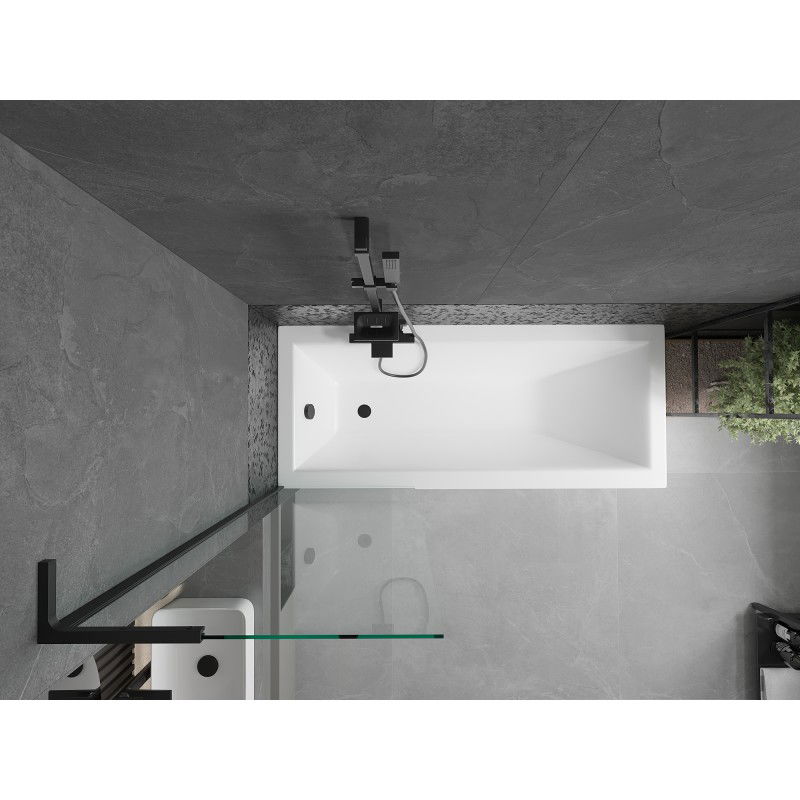 Mexen Next L vonios sienelė 1-duris 60 x 150 cm, permatoma, juoda - 895-060-000-03-00-70