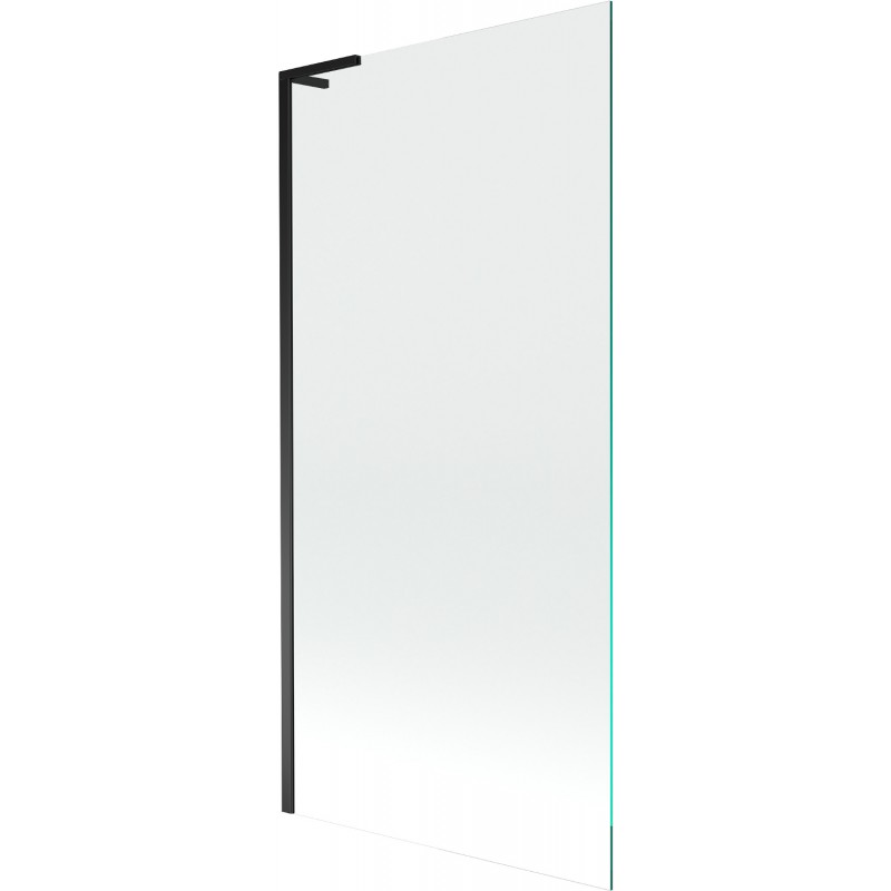 Mexen Next L vonios ekrano 1 durys 90 x 150 cm, permatomas, juodas - 895-090-000-03-00-70