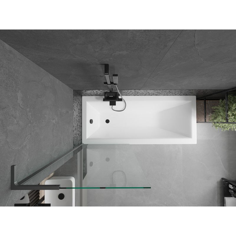 Mexen Next L vonios pertvara 1 sparno 70 x 150 cm, permatomas, gun metal - 895-070-000-03-00-95