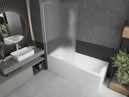 Mexen Next L vonios ekranas, 1 sparno 100 x 150 cm, matinė, balta - 895-100-000-03-30-20