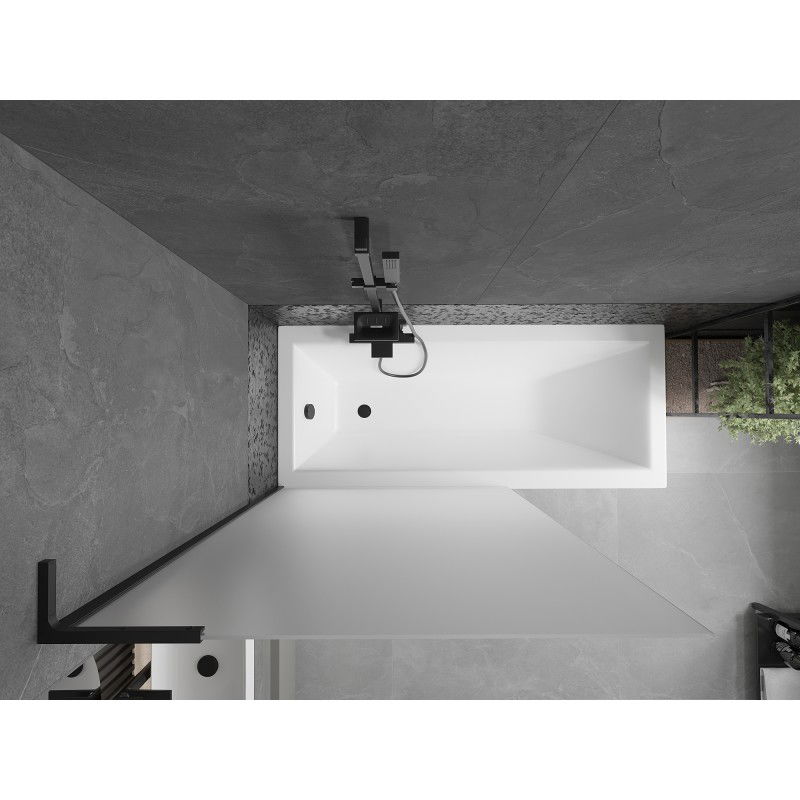 Mexen Next L vonios sienelė, vienos dalies, 100 x 150 cm, matinė, juoda - 895-100-000-03-30-70