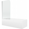 Mexen Vega stačiakampė vonia 150 x 70 cm su apdaila ir vieno sparnų ekranu 80 cm, skaidrus, chromas - 550115070X9008010100