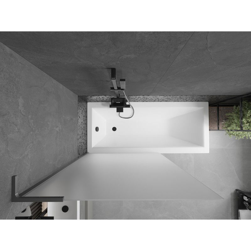 Mexen Next L vonios uždanga, vienos dalies 100 x 150 cm, matinė, ginklų metalas - 895-100-000-03-30-95