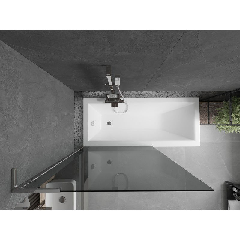 Mexen Next L vonios pertvaras, vieno droselio, 100 x 150 cm, grafitas, chromas - 895-100-000-03-40-01