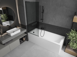 Mexen Next L vonios ekrano 1-sparno 70 x 150 cm, grafitas, juoda - 895-070-000-03-40-70
