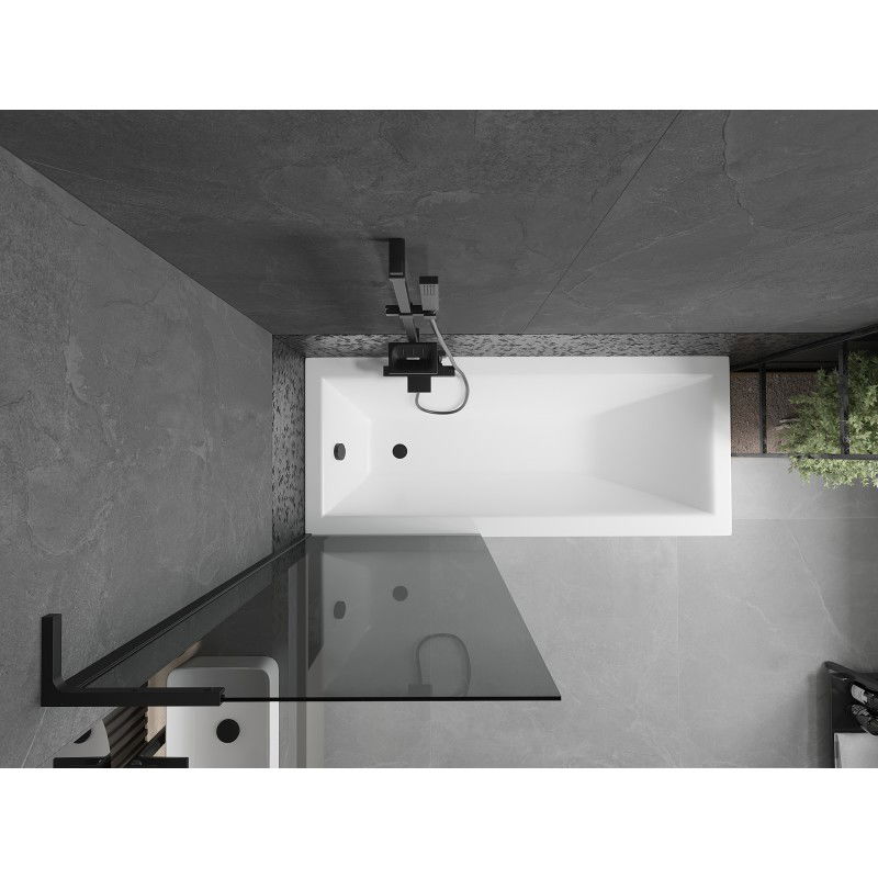 Mexen Next L vonios ekranas, vienos dalies, 70 x 150 cm, grafitas, juodas - 895-070-000-03-40-70