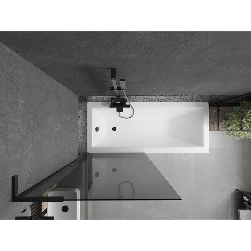 Mexen Next L vienos dalies vonios ekranas 80 x 150 cm, grafitas, juodas - 895-080-000-03-40-70